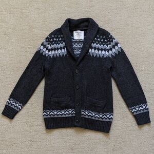 Abercrombie Fitch Men Fair Isle Cardigan Sweater Shawl Collar M Noridc Ski Apres